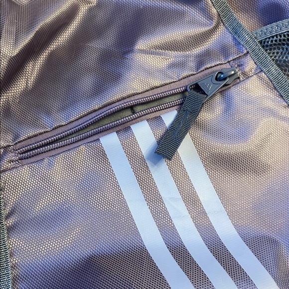 Adidas Purple and Gray Drawstring Backpack - Picture 3 of 5